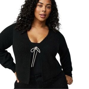 TORRID Vegan Cashmere Shrug Women’s Black Ribbed Plus Size 4X New